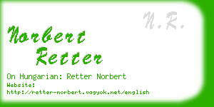 norbert retter business card